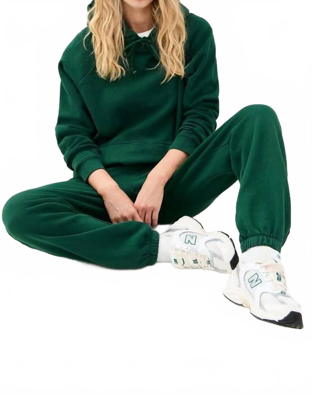 NEW DONNI. eco fleece sweatpants in broccolini